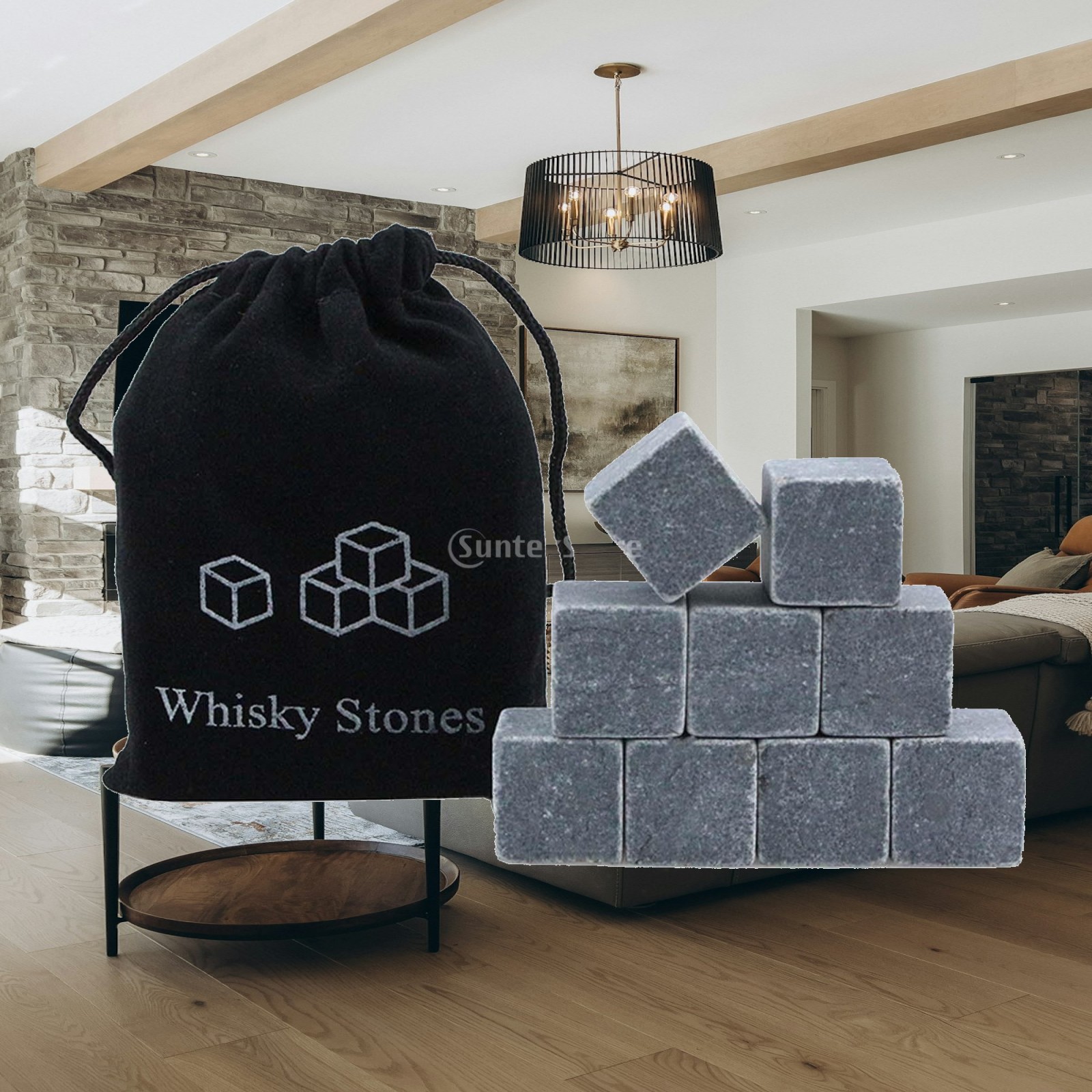 Whiskey Stone Set - 9개 위스키 스톤 재사용 가능 선물