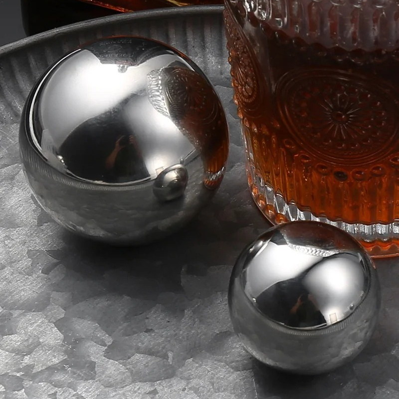 Whiskey Stone Set - 1개 재사용 가능 스테인리스 스틸 아이스