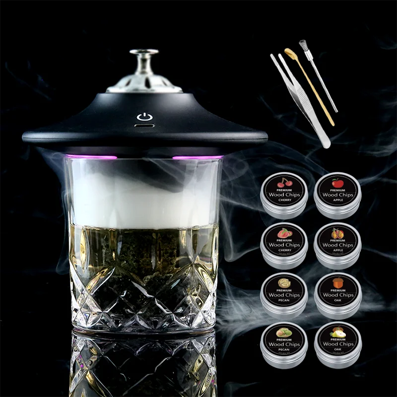 Whiskey Stone Set - 충전식 전기 칵테일 스모커 키트 위스키