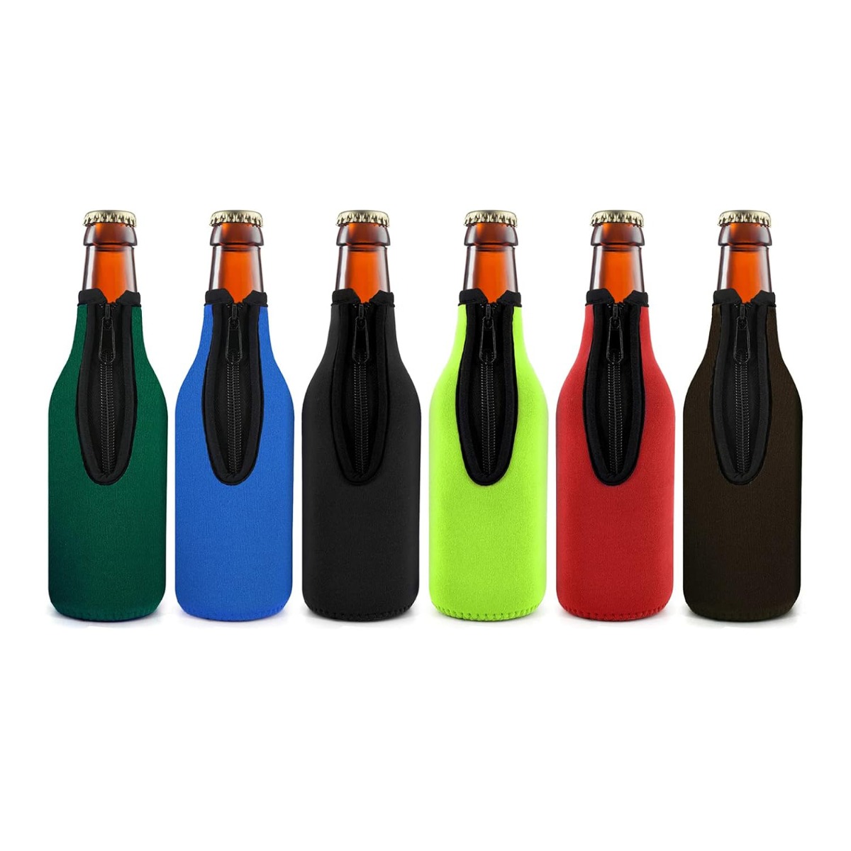 Beer Wine Up - 맥주병 보온 슬리브 6색 세트, 지퍼형