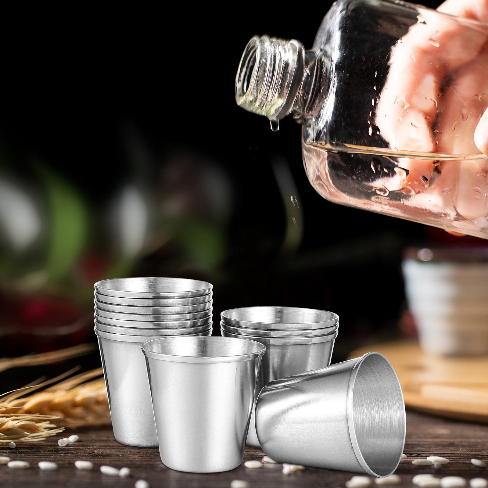 12Pcs 스테인레스 스틸 음료 텀블러 전문 바 컵 주 - Wine Beer Spirit 리뷰 및 가격