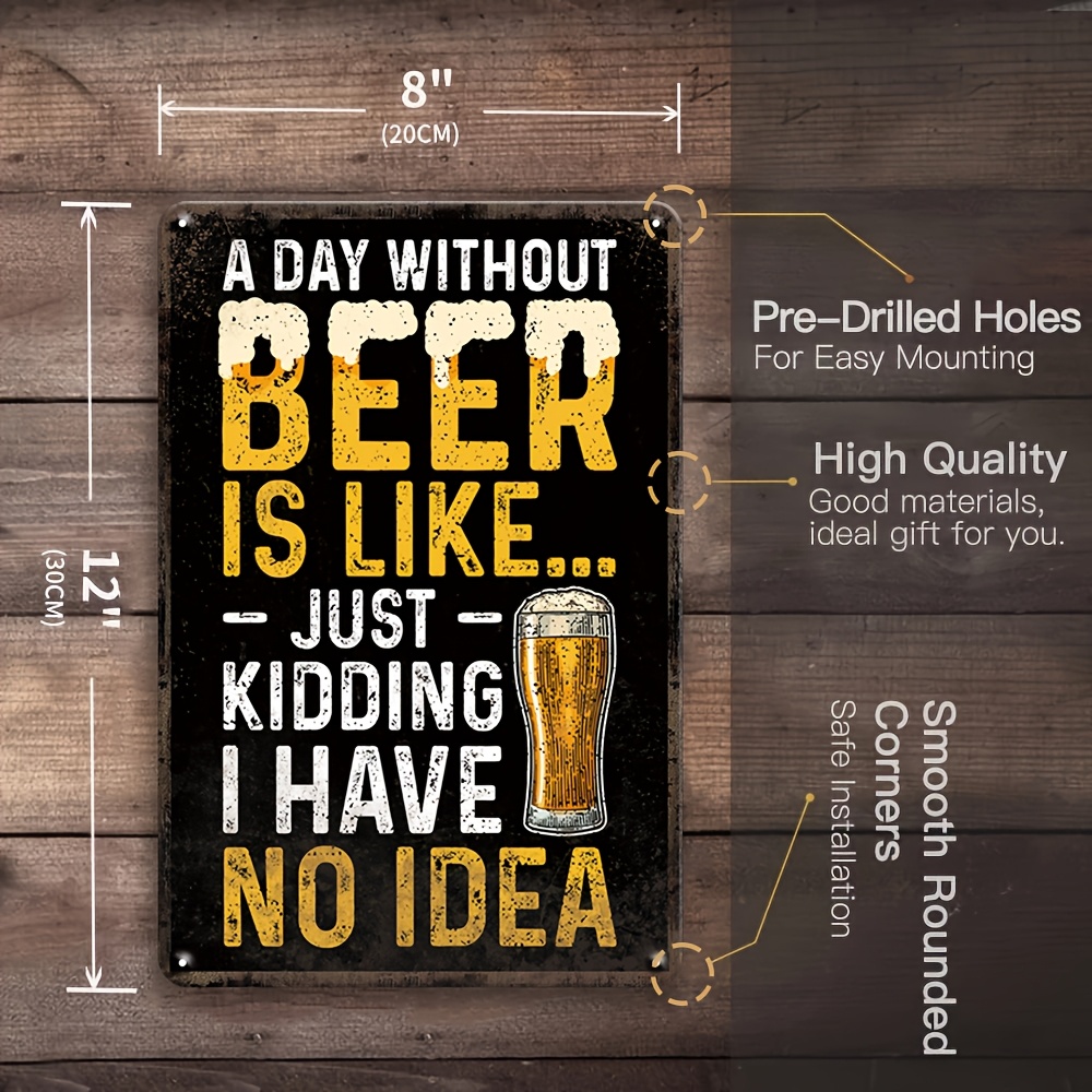 1개 빈티지 2D 플랫 재미있는 맥주 금속 간판 세트  - Beer And Wine Quote 리뷰 및 가격