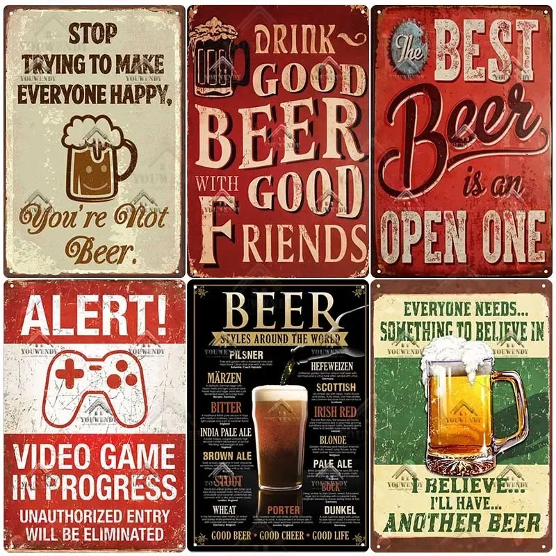 바 펍 사인 장식 재미있는 문구 맥주 건배 메탈 틴 사 - Beer And Wine Quote 리뷰 및 가격