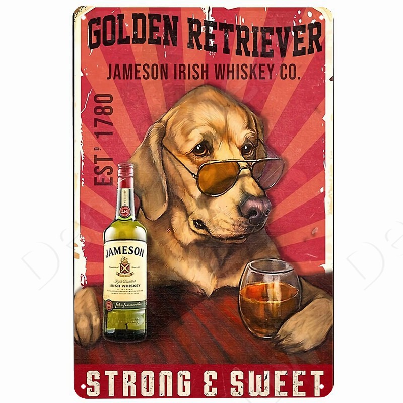 고양이와 와인 빈티지 금속 기호 개와 맥주 벽 장식 바 - Beer Wine Gin 리뷰 및 가격