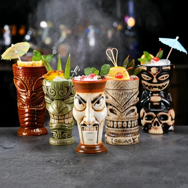 다양한 종류의 세라믹 하와이 티키 머그잔 창의적인 칵테 - Is Wine And Beer Difference 리뷰 및 가격