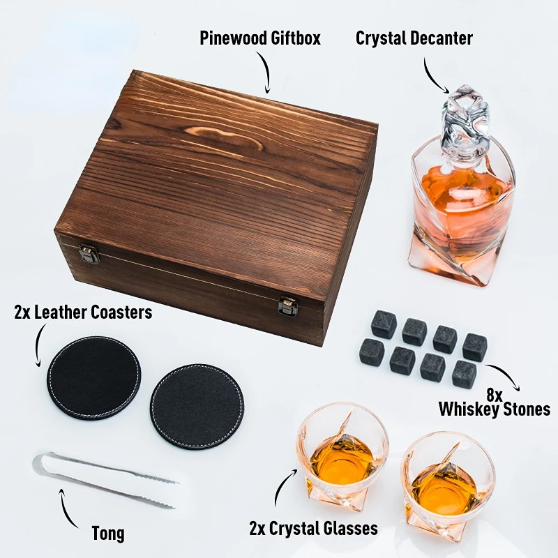 남성용 위스키 디캔터 및 스톤 선물 세트 - 크리스탈  - Whiskey Stone Set 리뷰 및 가격